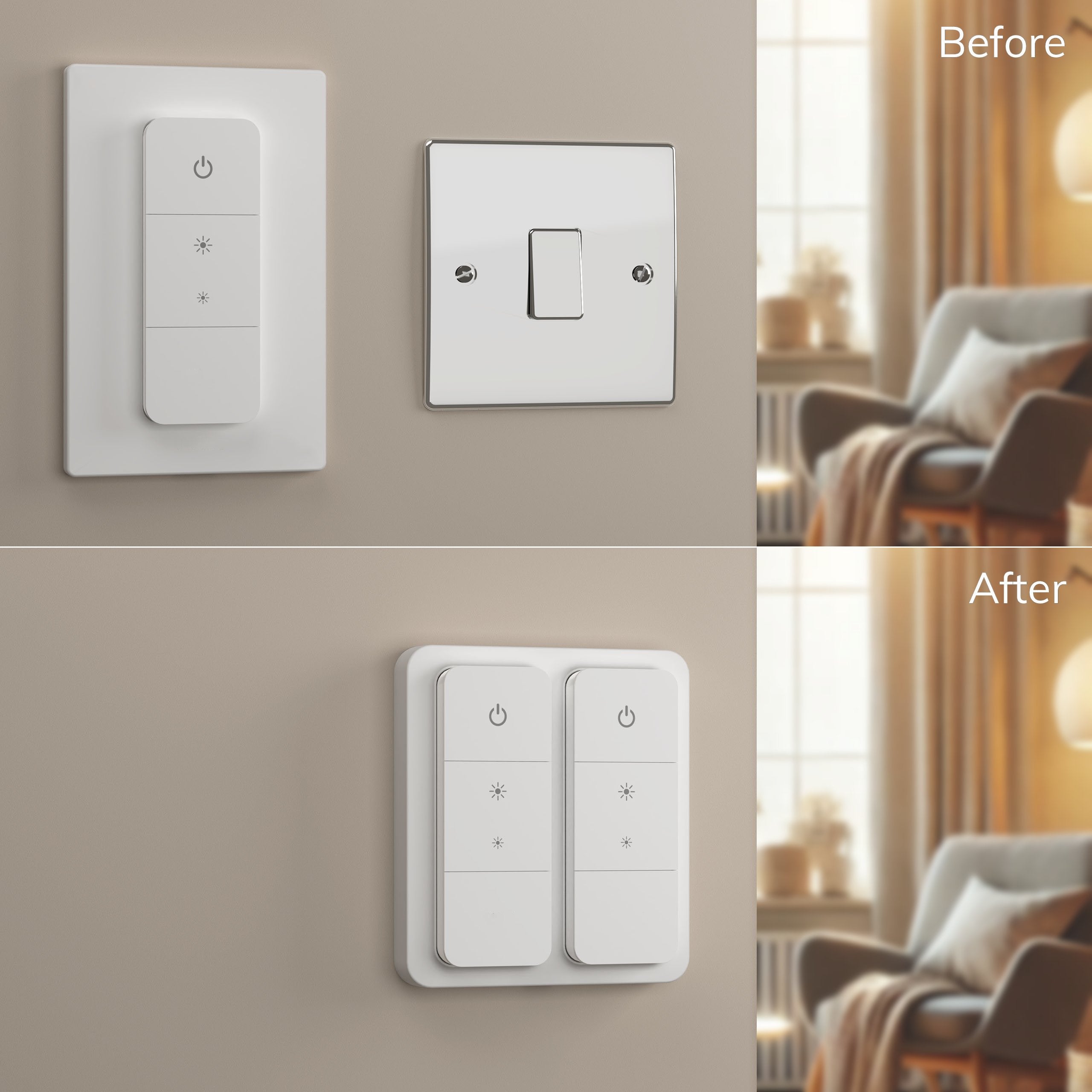 IYOKIยฎ Pro Switch Cover for Philips Hue Dimmer V2, 2-Gang